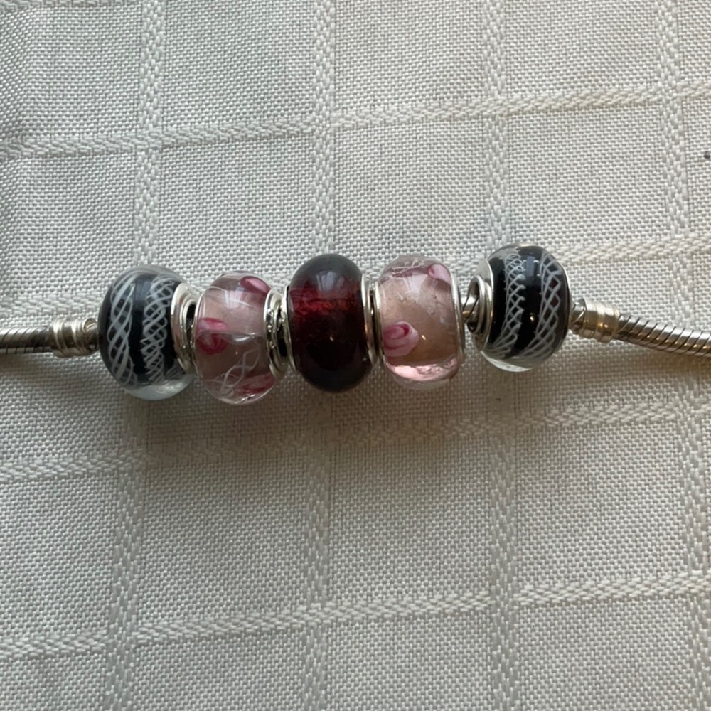 3 for $30 item - Five multi coloured resin beads - #6